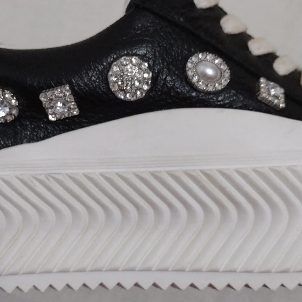 NEW Circus NY Sam Edelman Taelyn Rhinestone Platform Sneakers 9 Glam Streetwear